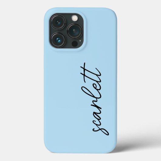 Stilvolle moderne, hellblaue Mit Monogramm Skriptb Case-Mate iPhone Hülle (Rückseite)