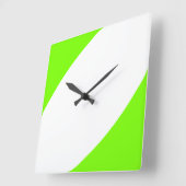 Stilvolle, moderne, helle, grüne, weiße Kurven Quadratische Wanduhr (Winkel)