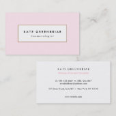 Stilvolle moderne, hellrosa Kosmetologie Visitenkarte (Vorne/Hinten)