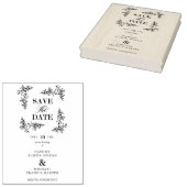 Stilvolle moderne Hochzeitdatumszweige mit Rettend Gummistempel (Stempel)