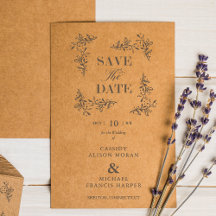 Stilvolle moderne Hochzeitdatumszweige mit Rettend