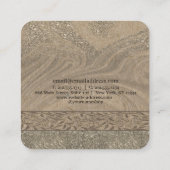 Stilvolle moderne Holzkunstpapierkarte Quadratische Visitenkarte (Rückseite)