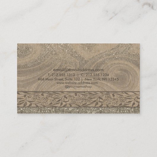 Stilvolle moderne Holzkunstpapierkarte Visitenkarte (Rückseite)