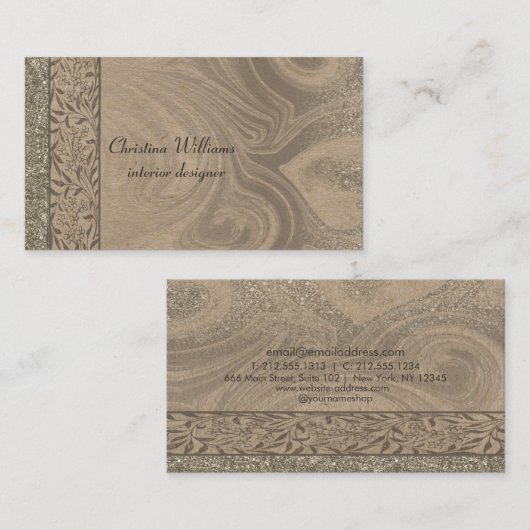 Stilvolle moderne Holzkunstpapierkarte Visitenkarte (Vorne/Hinten)