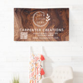 Stilvolle, moderne Holzschmuck-Logos QR-Code Banner (Insitu)