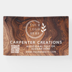 Stilvolle, moderne Holzschmuck-Logos QR-Code Banner