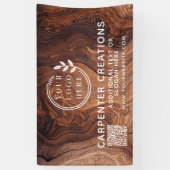 Stilvolle, moderne Holzschmuck-Logos QR-Code Banner (Vertikal)