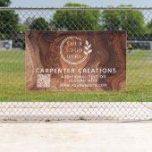 Stilvolle, moderne Holzschmuck-Logos QR-Code Banner (Insitu)