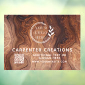 Stilvolle, moderne Holzschmuck-Logos QR-Code Fensteraufkleber (Blatt 3)