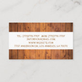 Stilvolle, moderne Holzschnitzerei-Card Visitenkarte (Rückseite)