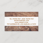 Stilvolle, moderne Holzschnitzerei-Card Visitenkarte (Rückseite)