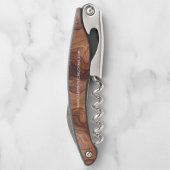 Stilvolle moderne Holzschnitzerei Kellnermesser (Rückseite)