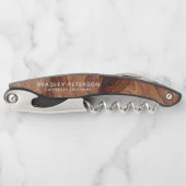 Stilvolle moderne Holzschnitzerei Kellnermesser (Vorderseite)