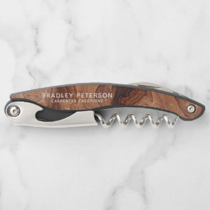 Stilvolle moderne Holzschnitzerei Kellnermesser