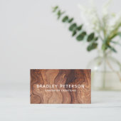 Stilvolle moderne Holzschnitzerei Visitenkarte (Stehend Vorderseite)