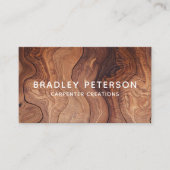 Stilvolle moderne Holzschnitzerei Visitenkarte (Vorderseite)