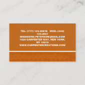 Stilvolle moderne Holzschnitzerei Visitenkarte (Rückseite)