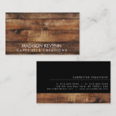 Stilvolle moderne Holzschnitzerei Visitenkarte (Vorne/Hinten)