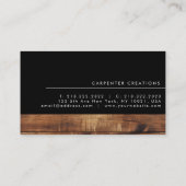 Stilvolle moderne Holzschnitzerei Visitenkarte (Rückseite)