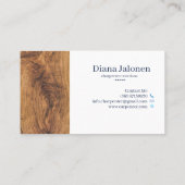 Stilvolle moderne Holzschnitzerei Visitenkarte (Rückseite)