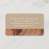 Stilvolle moderne Holzschnitzerei Visitenkarte (Rückseite)