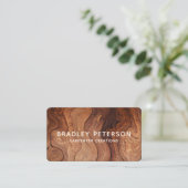 Stilvolle moderne Holzschnitzerei Visitenkarte (Stehend Vorderseite)