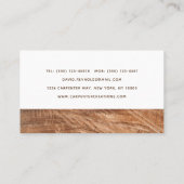 Stilvolle moderne Holzschnitzerei Visitenkarte (Rückseite)