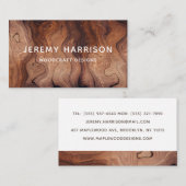 Stilvolle moderne Holzschnitzerei Visitenkarte (Vorne/Hinten)