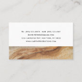 Stilvolle moderne Holzschnitzerei Visitenkarte (Rückseite)