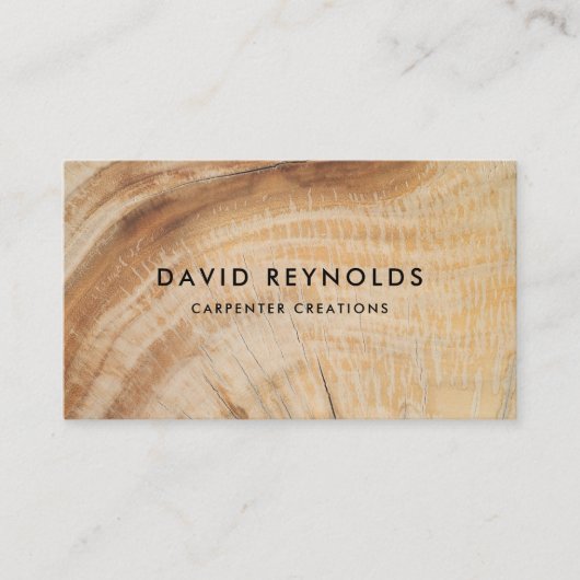 Stilvolle moderne Holzschnitzerei Visitenkarte (Vorderseite)