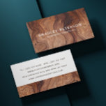 Stilvolle moderne Holzschnitzerei Visitenkarte<br><div class="desc">Die stilvollen Business Cards der modernen Holzschnitzerei-Baukunst zeichnen sich durch ein schlichtes und stilvolles Design aus, das durch ein stilvolles Holzmöbelmuster mit einem Overlay Ihres Namens und Ihres Unternehmens oder Ihrer Bezeichnung auf der Vorderseite besticht. Auf der Rückseite finden Sie Ihre personalisierten Kontaktdaten. Personalisieren Sie diese, indem Sie den Text...</div>