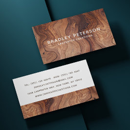 Stilvolle moderne Holzschnitzerei Visitenkarte