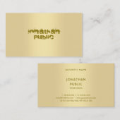 Stilvolle moderne Imitate Gold Elegantes Top-Templ Visitenkarte (Vorne/Hinten)