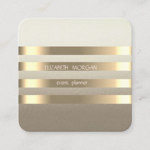 Stilvolle moderne Imitate Gold gestreift Quadratische Visitenkarte