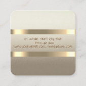 Stilvolle moderne Imitate Gold gestreift Quadratische Visitenkarte (Rückseite)