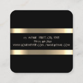 Stilvolle moderne Imitate Gold gestreift, schwarz Quadratische Visitenkarte (Rückseite)