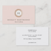 Stilvolle moderne IMITATE Sequin und Blush Pink Mo Visitenkarte (Vorne/Hinten)