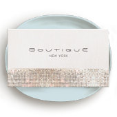 Stilvolle moderne Imitate Sequins und Beige Linen Visitenkarte