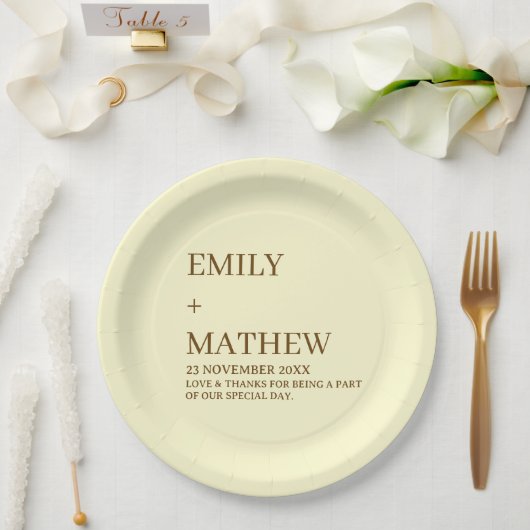 STILVOLLE MODERNE INDIVIDUELLE ELEGANTE KLASSISCHE PAPPTELLER (Hochzeit)