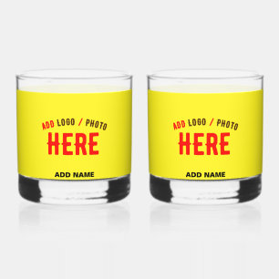 STILVOLLE MODERNE INDIVIDUELLE HELLGELBE VERIFIZIE WHISKYGLAS