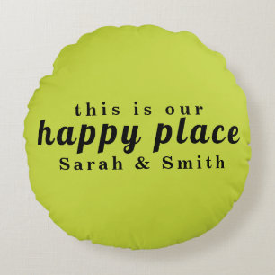 STILVOLLE MODERNE INDIVIDUELLE HOCHZEITSPAARE NAME RUNDES KISSEN