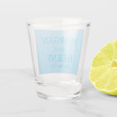  STILVOLLE MODERNE INDIVIDUELLE NAME HOCHZEIT  SCHNAPSGLAS (Rückseite)