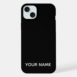 STILVOLLE MODERNE INDIVIDUELLE NAME SCHWARZE FARBE iPhone 15 PLUS HÜLLE
