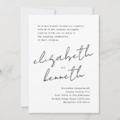 Stilvolle moderne Individuelle Name Tuxedo White W Einladung (Vorderseite)