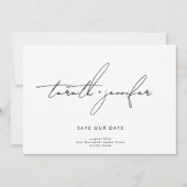 Stilvolle moderne Individuelle Namen | FOTO Save The Date (Vorderseite)