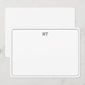 Stilvolle moderne Initials Monogram Rounded Corner Mitteilungskarte (Vorne/Hinten)