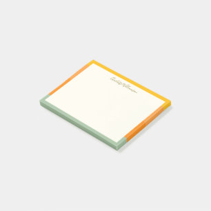 Stilvolle moderne Korallen-Salbei-Rand-Personalisi Post-it Klebezettel