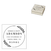 Stilvolle moderne Kranz Newly Weds Rücksendeadress Gummistempel (Stempel)