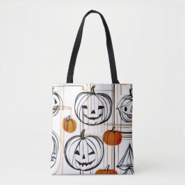 Stilvolle, moderne Kunst Kürbis Halloween Thema Tasche