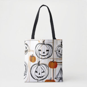 Stilvolle, moderne Kunst Kürbis Halloween Thema Tasche